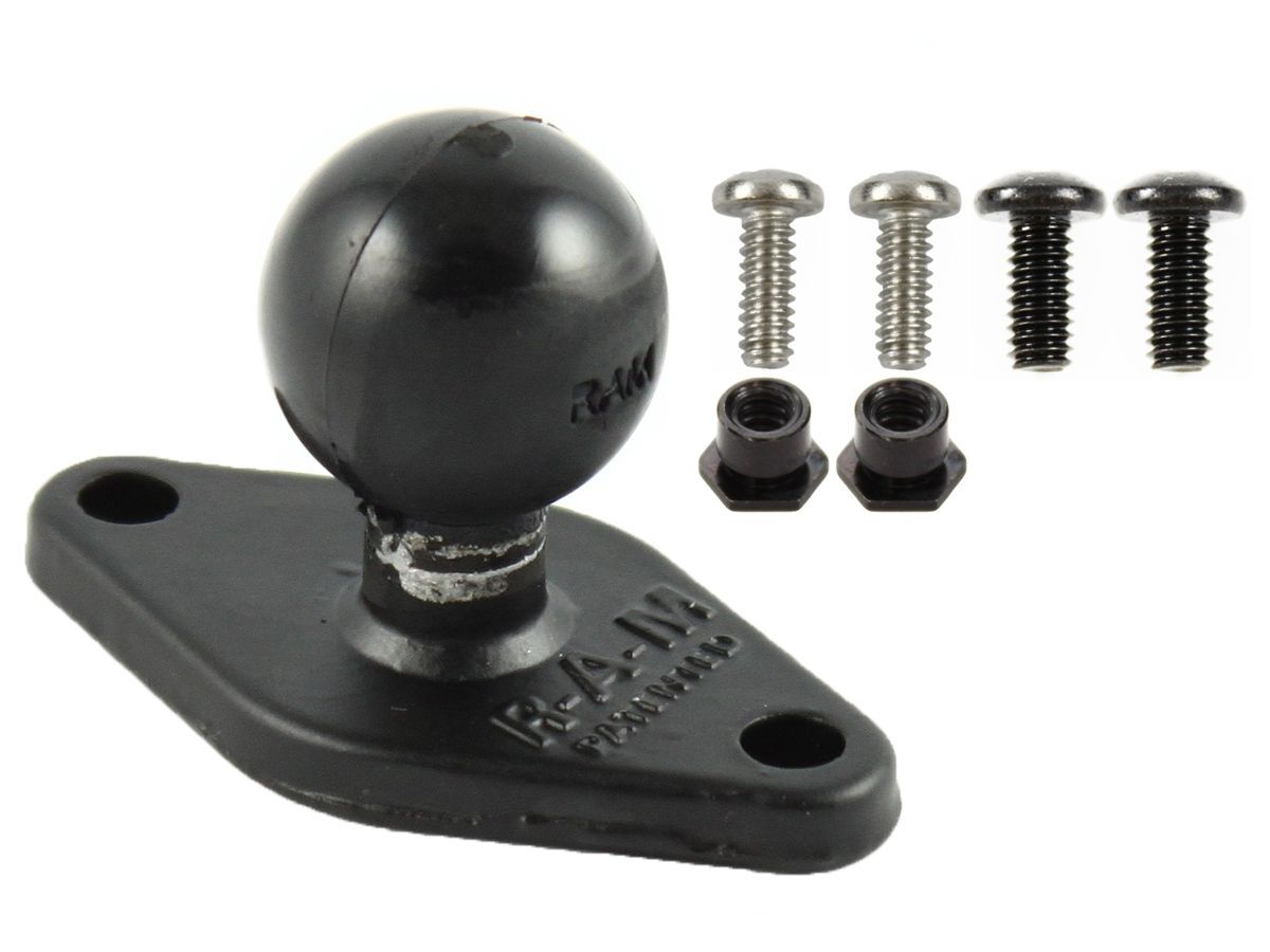 RAM Mounts Diamond-Basisplatte (Trapez) - B-Kugel (1 Zoll), 2-Loch AMPS-Lochraster, Schrauben-Set