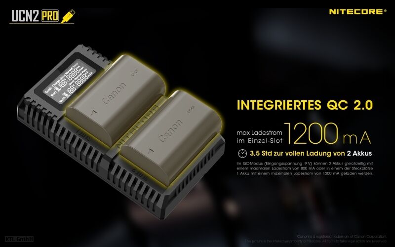 Nitecore UCN2 PRO - für Canon Cameras
