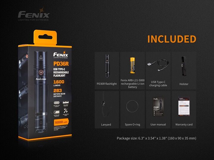 Fenix PD36R LED Taschenlampe mit USB Anschluss