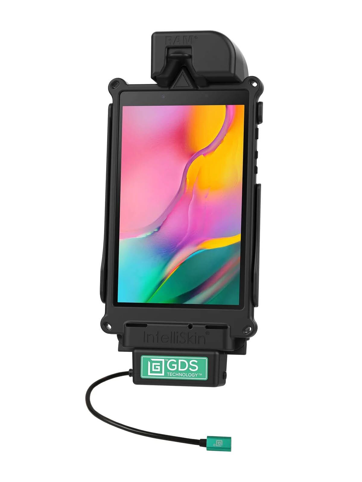 RAM Mounts GDS Tough-Dock Halteschale (Schnappverschluss) für Samsung Tab A 8.0 (2019) - in IntelliSkin Next Gen Schutzhülle - USB-C-Anschluss