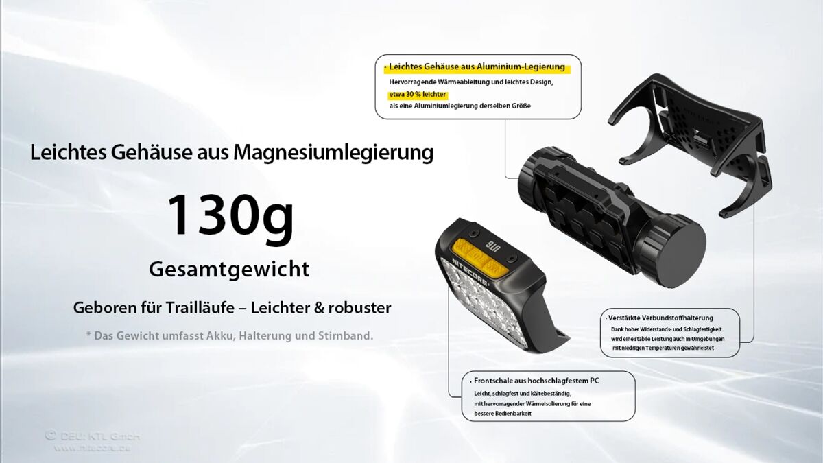 Nitecore UT6 - 1600 Lumen, NL1840R, purple
