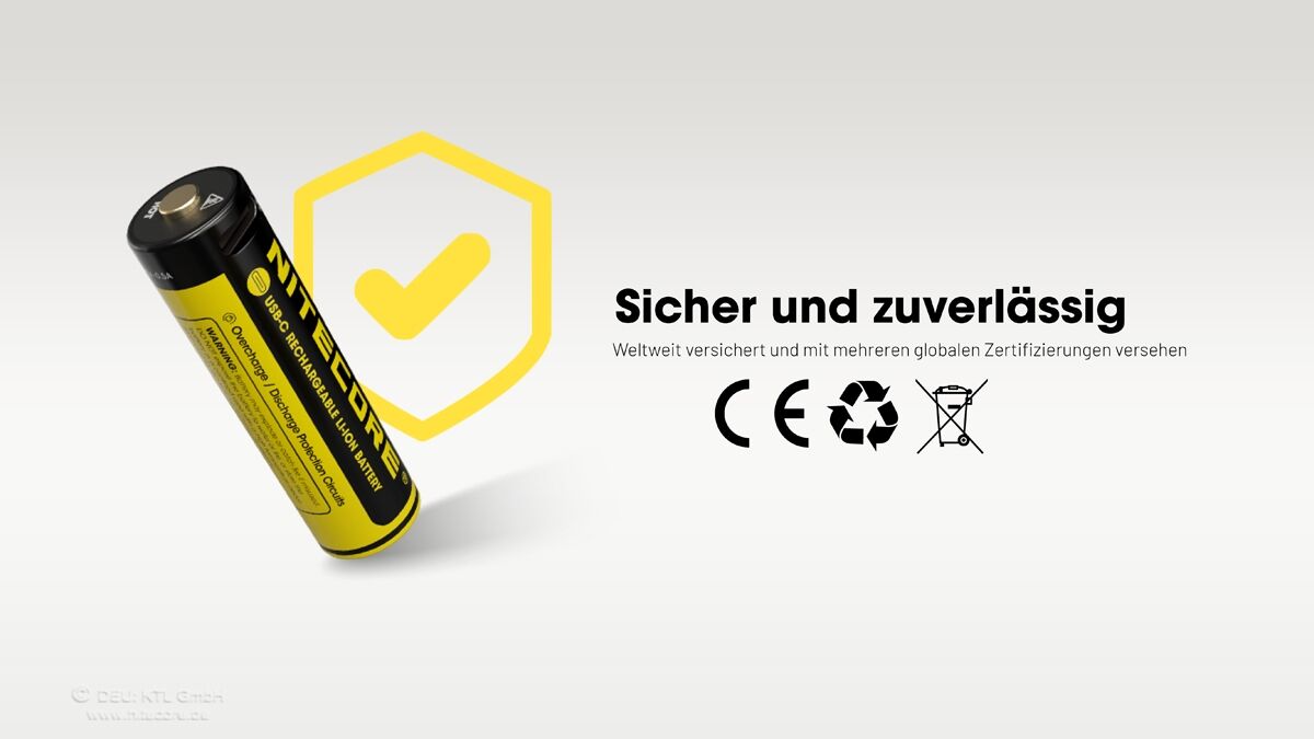 Nitecore Li-Ion Akku, 1,5V, USB-C, 2400mAh, 4er