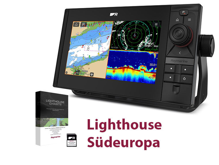 Raymarine Axiom2 Pro 9" RVM GPS MFD mit RealVision mit Südeuropa Lighthouse Seekarte