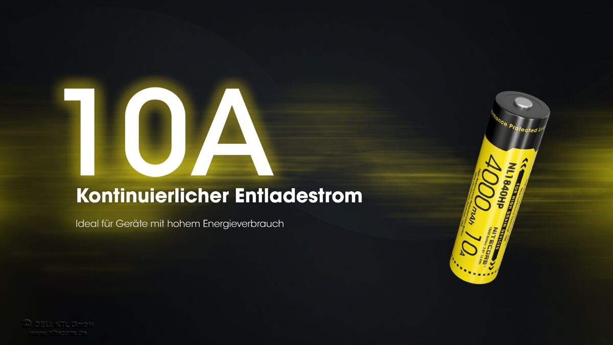 Nitecore Li-Ion Akku 18650, 4000mAh - NL1840HP