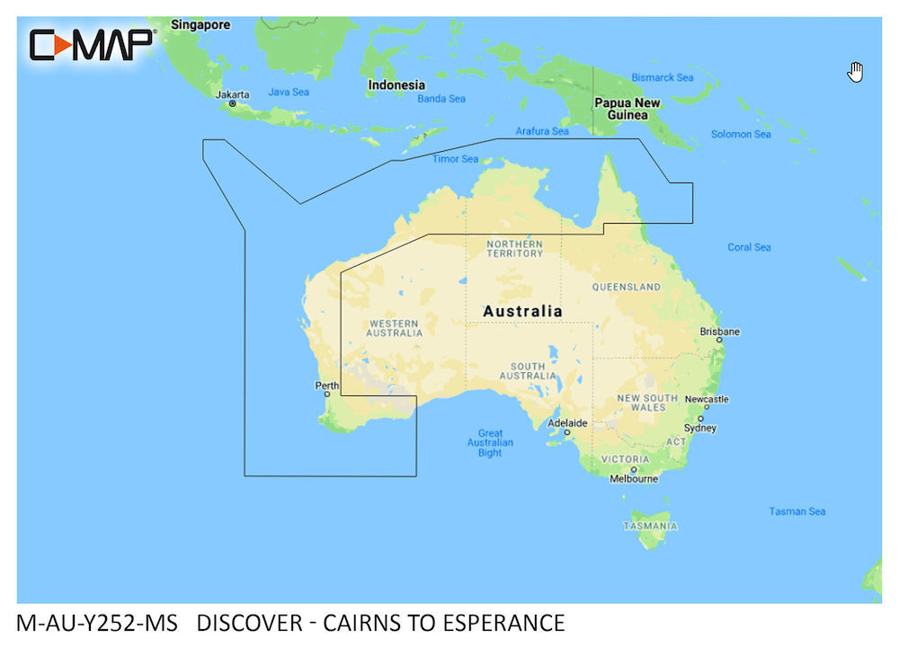 M-AU-Y252-MS_01 C-MAP DISCOVER:  M-AU-Y252-MS  Cairns to Esperance
