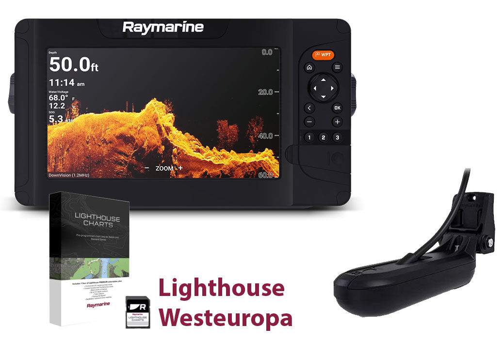 Raymarine Element 7 HV (mit HV100+ Spiegelheckgeber und Lighthouse Westeuropa Seekarte)