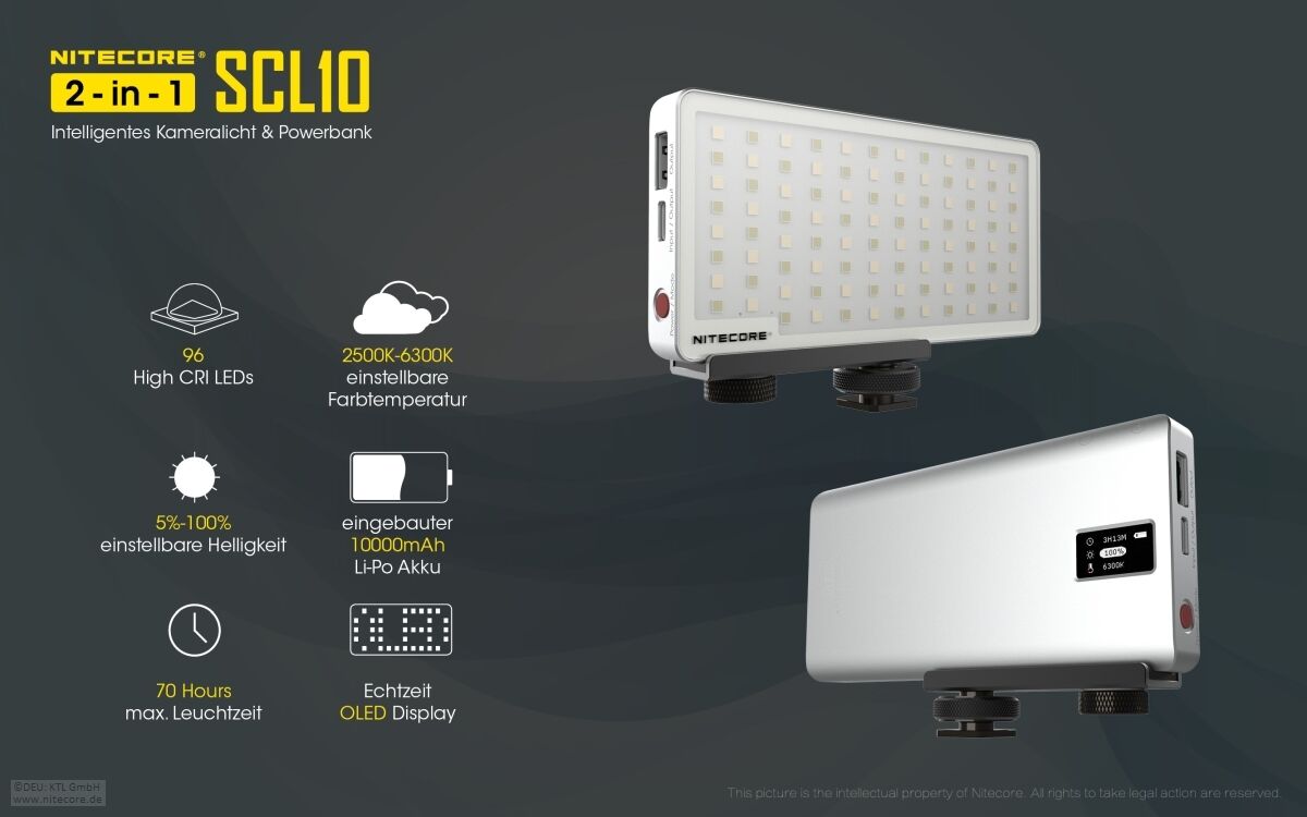 Nitecore Kamera Licht inkl. Powerbank