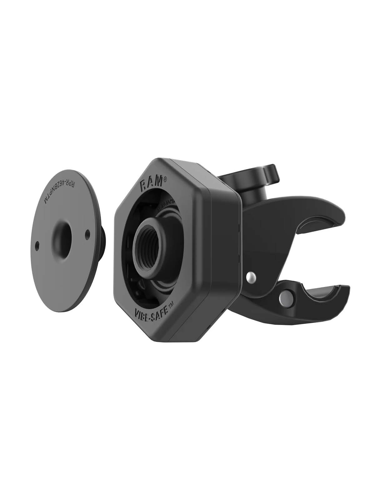 RAM Mounts Tough-Claw klein mit Vibe-Safe Adapter - 2-Loch AMPS Aufnahme