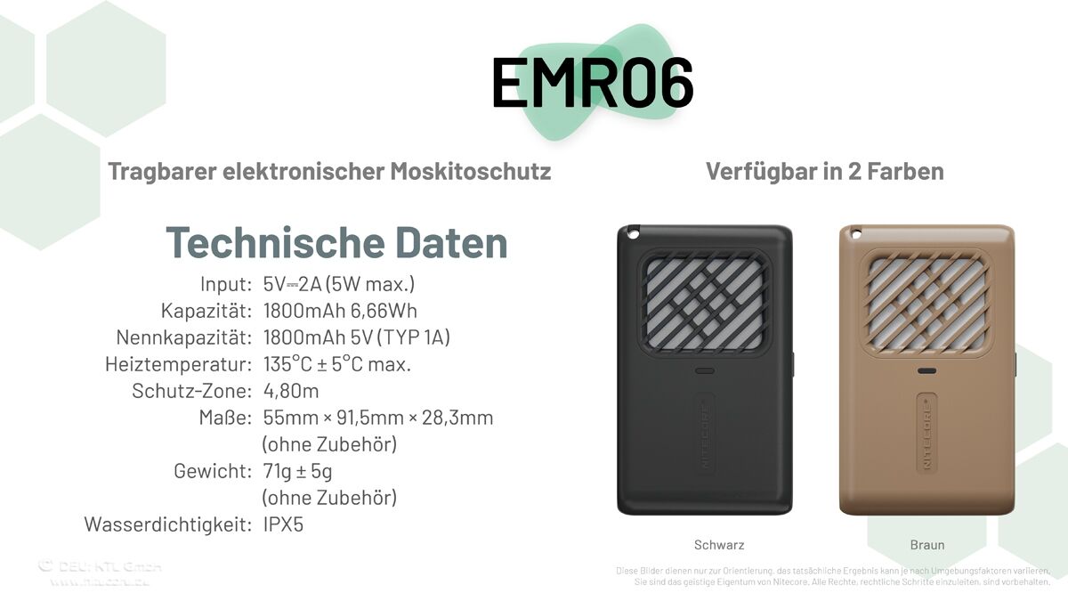 Nitecore EMR06 - Mückenabwehr, integrierter Akku