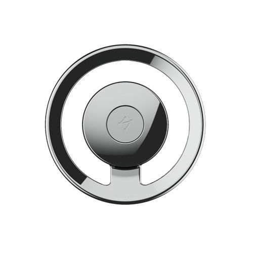 Runder SeaRebbel Autopilot in Chrom mit zentralem Bedienknopf und umlaufendem LED-Ring