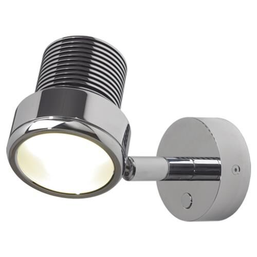 LED-Anbauleuchte R2-1, chrom-glanz, warmweiß, 10-30V DC, max. 6 W, Streusch., inkl. Dimmer