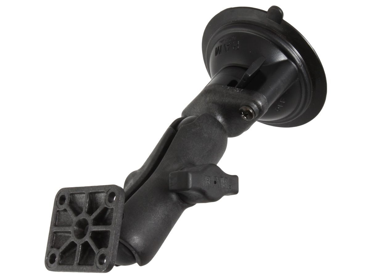 RAM Mounts Verbundstoff Saugfuss-Set - Diamond-Basisplatte (Trapez), mittlerer Verbindungsarm, rechteckige Basisplatte, B-Kugel (1 Zoll), im Polybeute