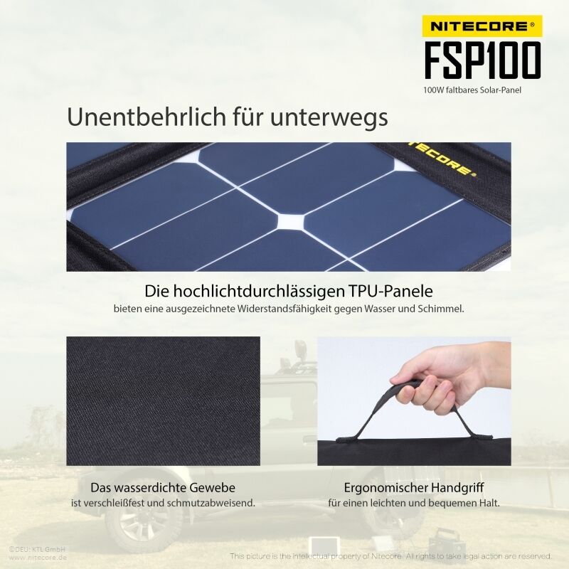 Nitecore Solarpanel FSP100 - 100W
