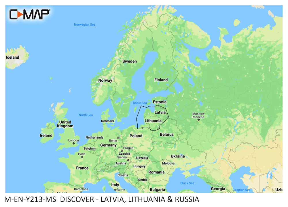 C-MAP DISCOVER:  M-EN-Y213-MS  Latvia, Lithuania & Russia