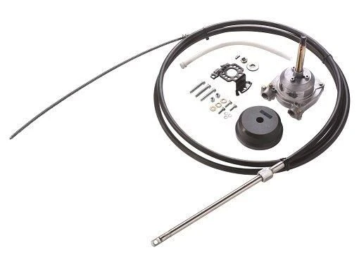 High performance ZF cable steering kit up to 125 HP, incl. Helm, 90° bezel and 10 ft. (305 cm) cable