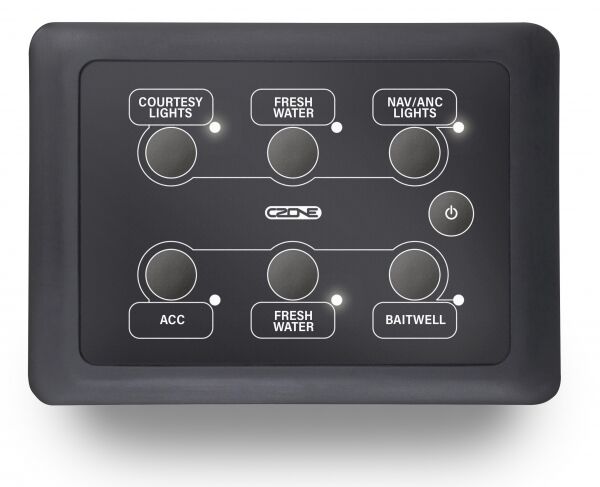 7436_waterproofkeypadlandscapefr CZone Waterproof Keypad 3x2 Querformat