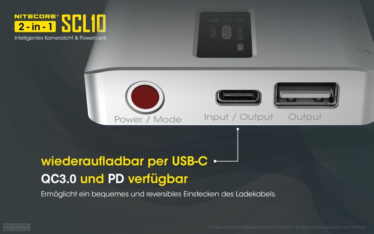 Nitecore Kamera Licht inkl. Powerbank