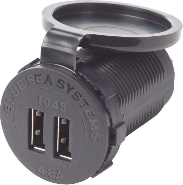 Blue Sea BS 1045 2-fach USB Einbausteckdose 12/24V, 4,8A
