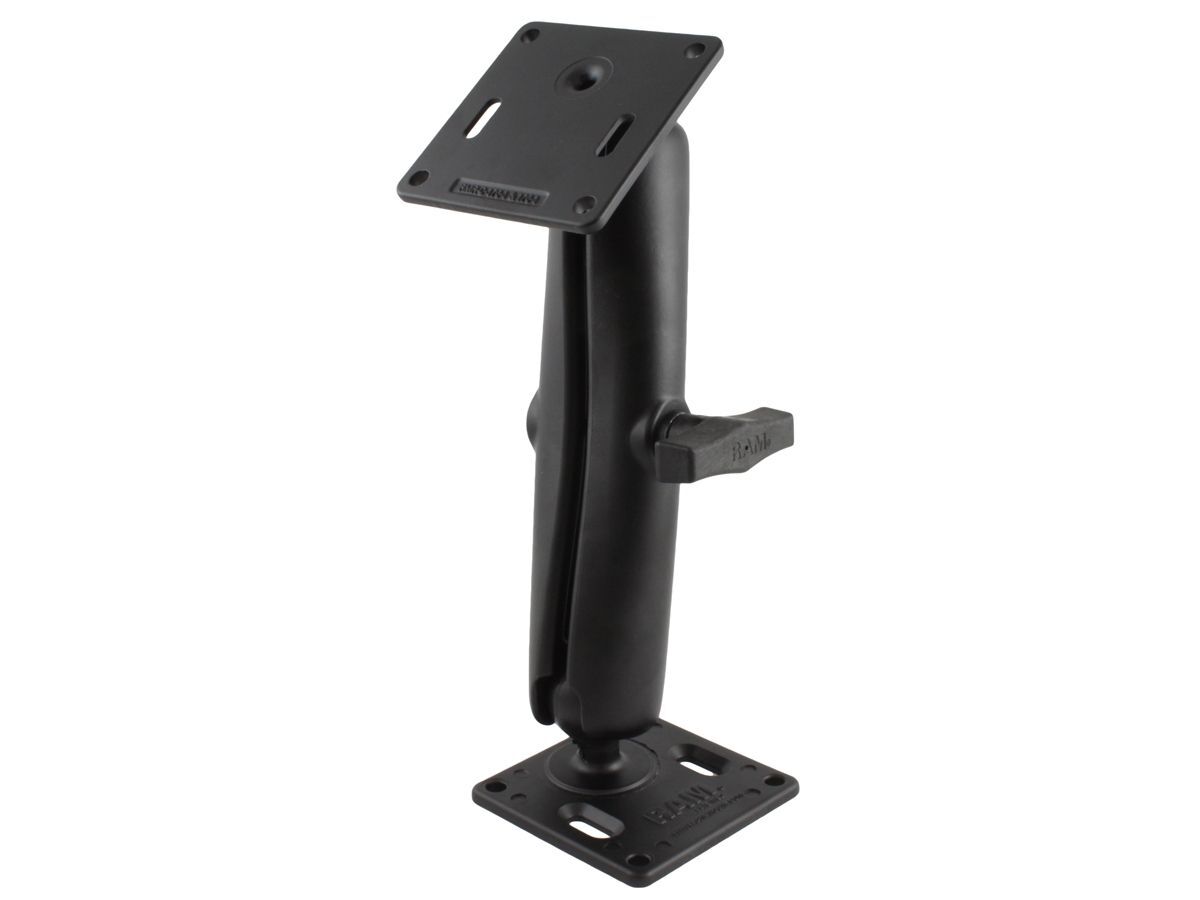 RAM Mounts Aufbau-Set - 2x VESA-Platte (75x75 mm Lochraster), langer Verbindungsarm, C-Kugel (1,5 Zoll), im Polybeutel