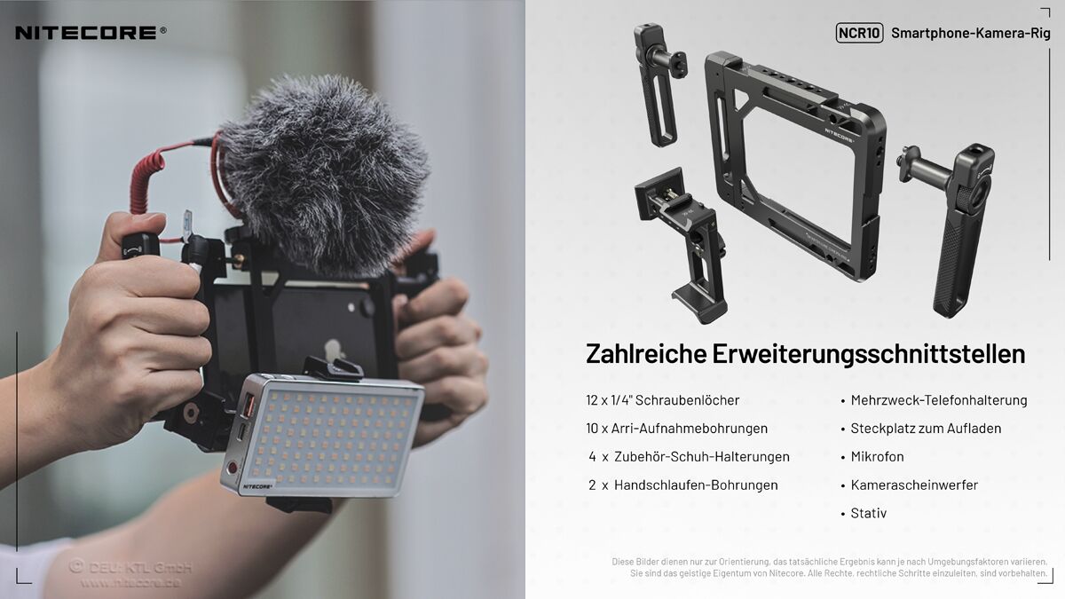 Nitecore NCR10 - Kamera Rig für Smartphones