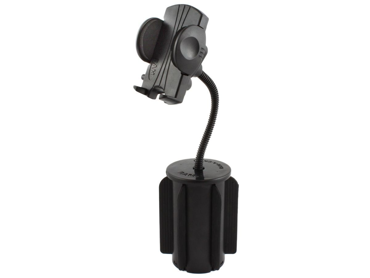 RAM Mounts RAM-A-CAN II Universal Verbundstoff-Halterung für elektronische Geräte - für Fahrzeug-Getränkehalter, Basis mit Gummilippen, flexibler Arm