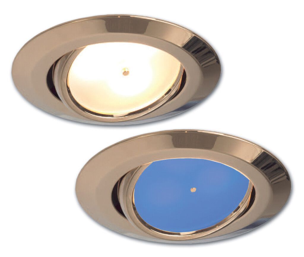LED-Einbauleuchte EB15-3 Master,schwenkbar, gold-glanz,10-30V DC max.3W, Dimmer, blau/ww, umschaltb.