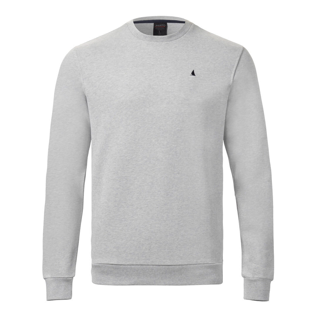 Musto M Original Crew Neck Sweat in Grau Melange mit rundem Halsausschnitt und kleinem Logo auf der Brust