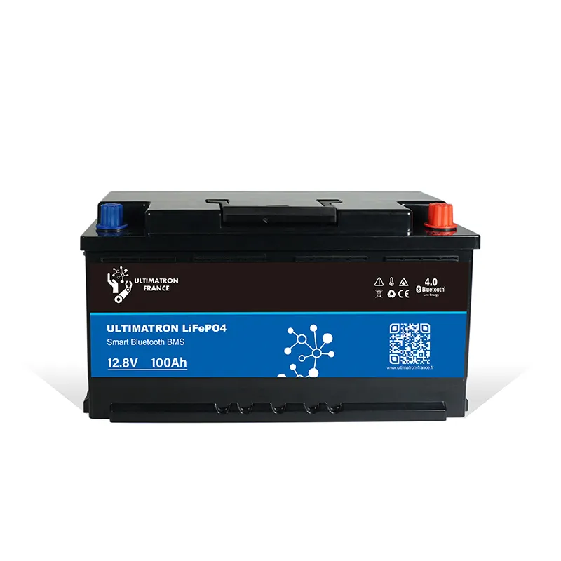 Ultimatron Lithium Batterie LiFePO4 12.8V 100Ah Untersitz Smart BMS mit Bluetooth