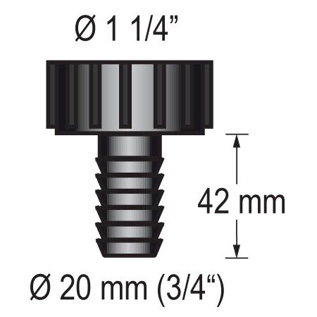 Barka Schlauchanschlussstück 1 1/4" für 20mm Schlauch