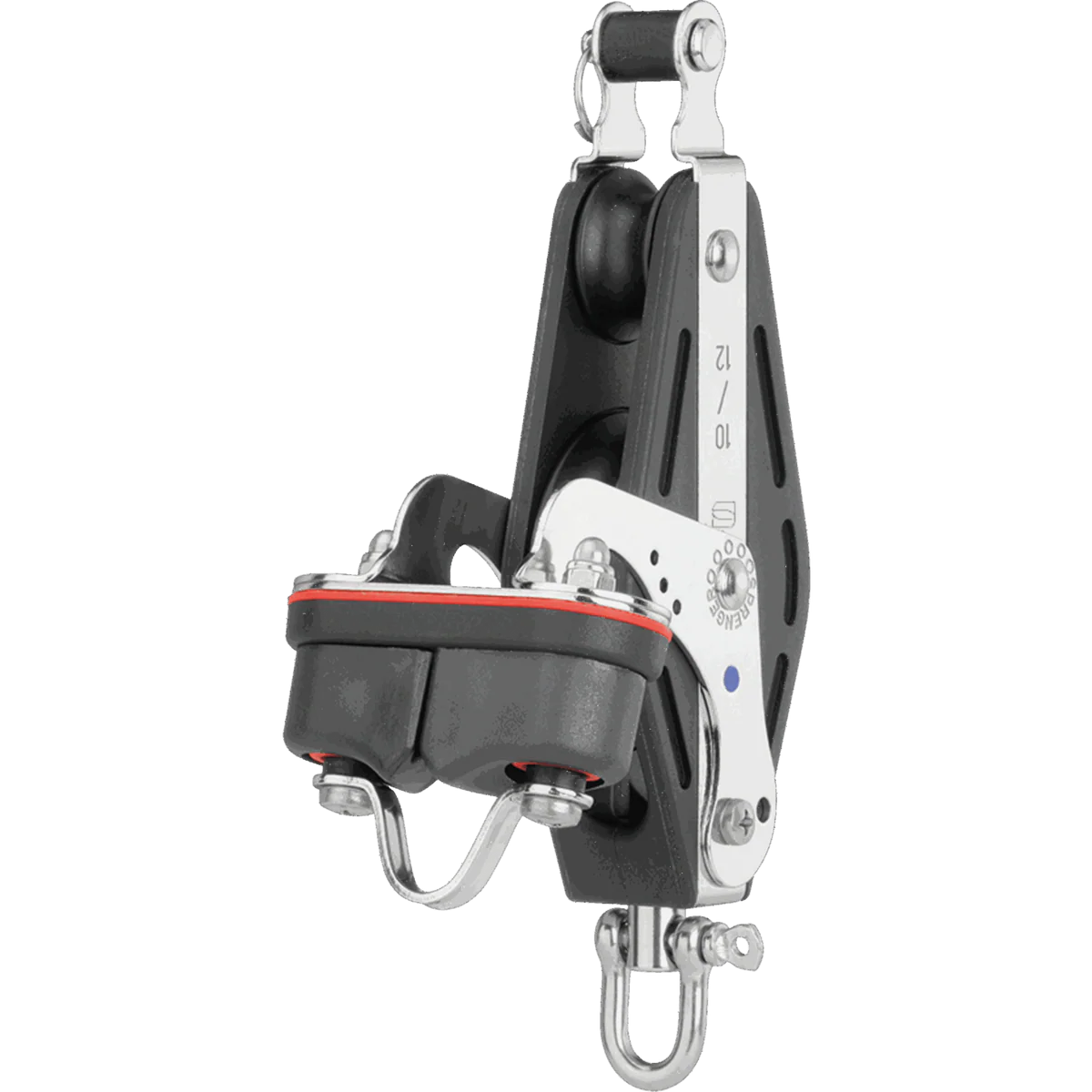 Sprenger 12mm S-Block Nadellager Großschotblock, 2 Rollen, Violinblock mit Hundsfott und Wirbel