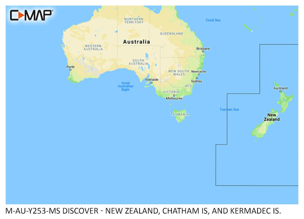 M-AU-Y253-MS_01 C-MAP DISCOVER:  M-AU-Y253-MS  New Zealand, Chatham Is, and Kermadec Is.