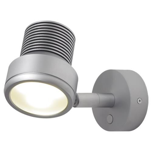 LED-Anbauleuchte R2-1, chrom-matt, warmweiß, 10-30V DC, max. 6W, Streusch., mit Dimmer
