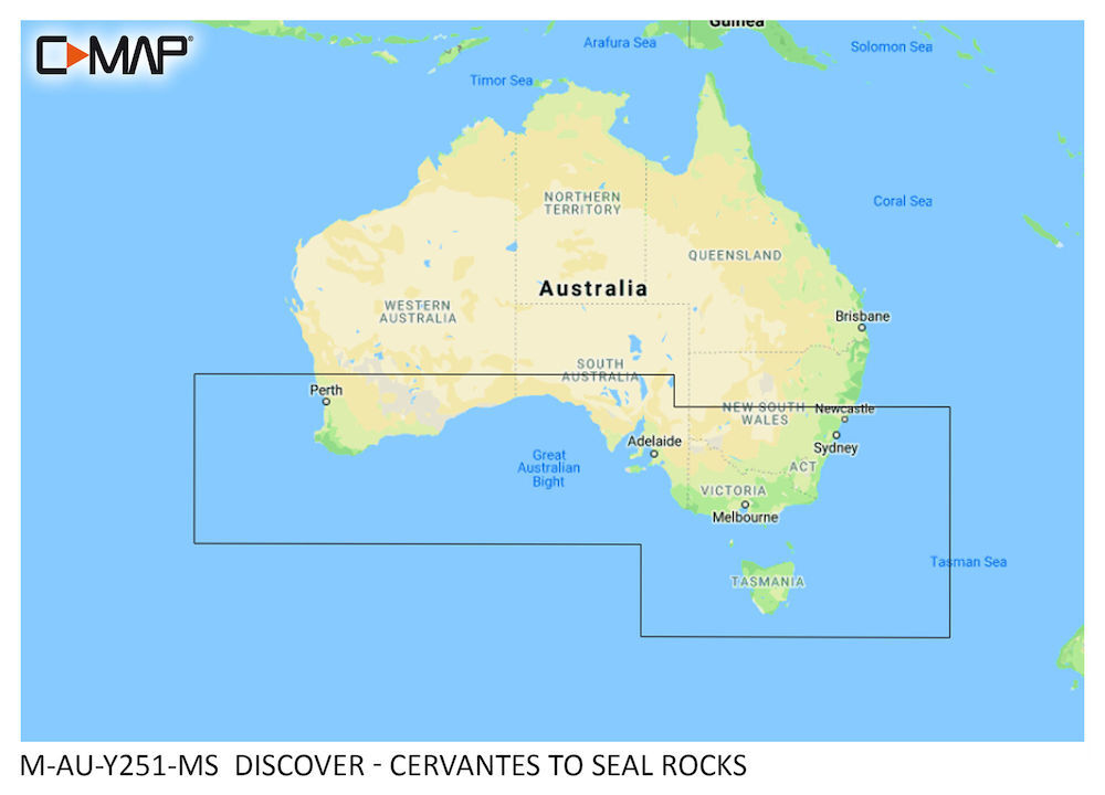 M-AU-Y251-MS_01 C-MAP DISCOVER:  M-AU-Y251-MS  Cervantes to Seal Rocks
