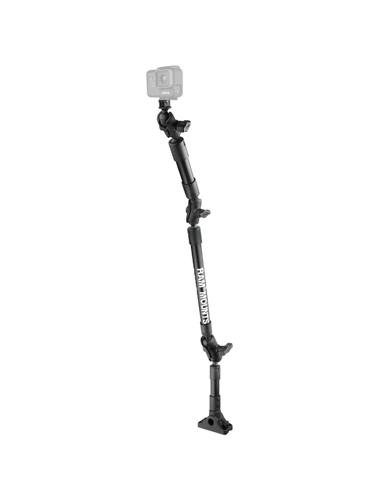 RAM Mounts Doppel-Verlängerungsarm mit Bulk-Head-Basis u. GoPro-Adapter - Gesamtlänge ca. 950 mm, 3x kurze Verbindungsarme, GoPro-Adapter, B-Kugel (1
