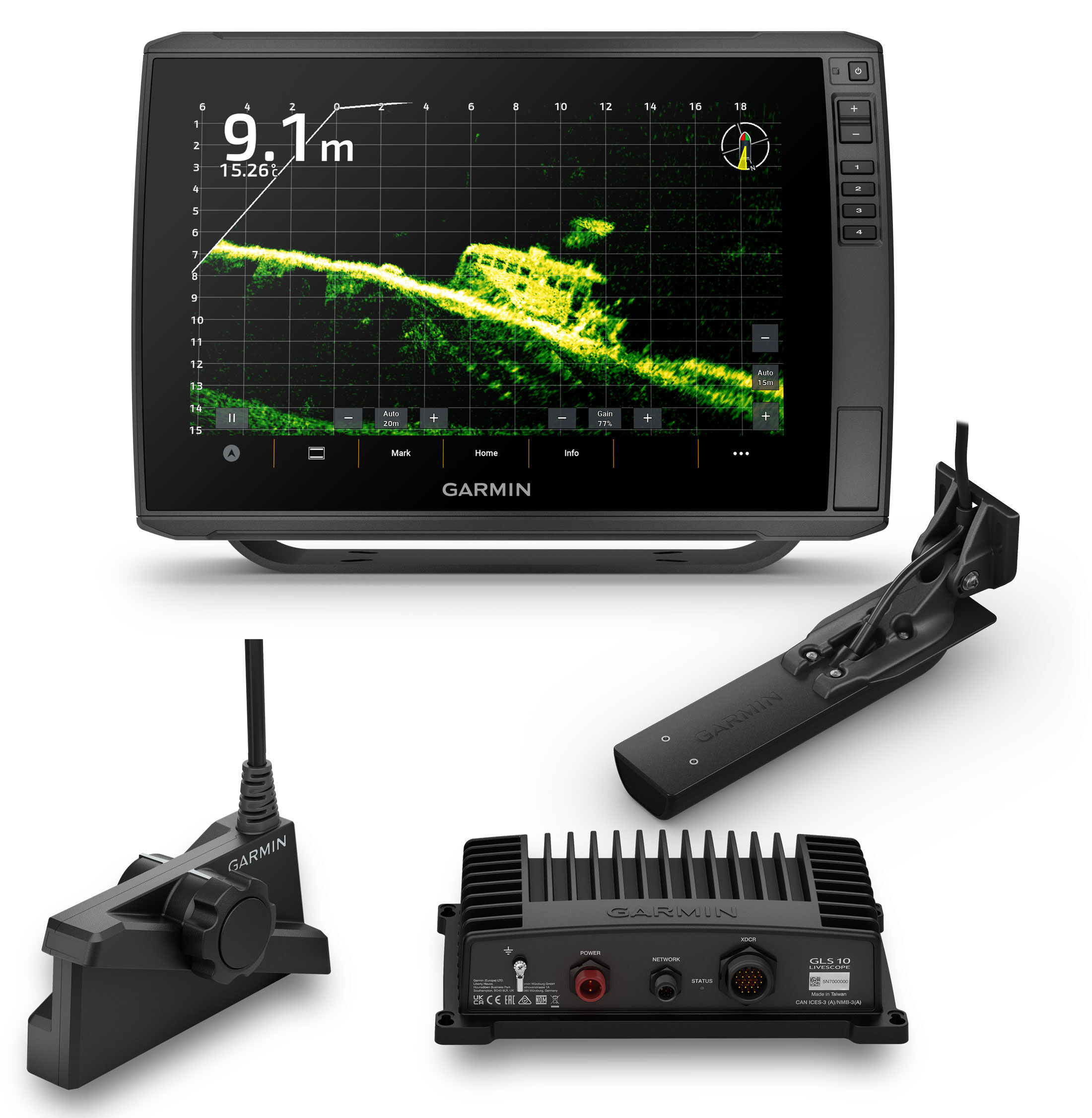 Garmin Echomap Ultra II 122sv LiveScope Plus Bundle Garmin Echomap Ultra II 122sv LiveScope Plus Bundle