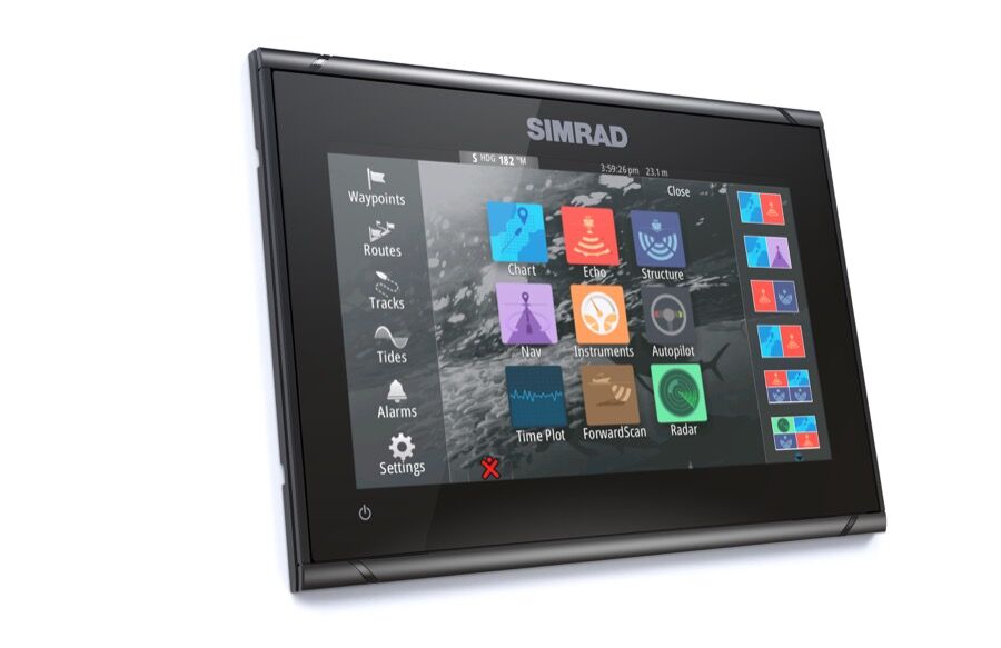 GO9_packaging_FR_Homepage_Simrad-GO9-XSE-Package-Shot-Right-Facing_15332 Simrad Go9 XSE Multifunktionsdisplay 3G Radar Bundle