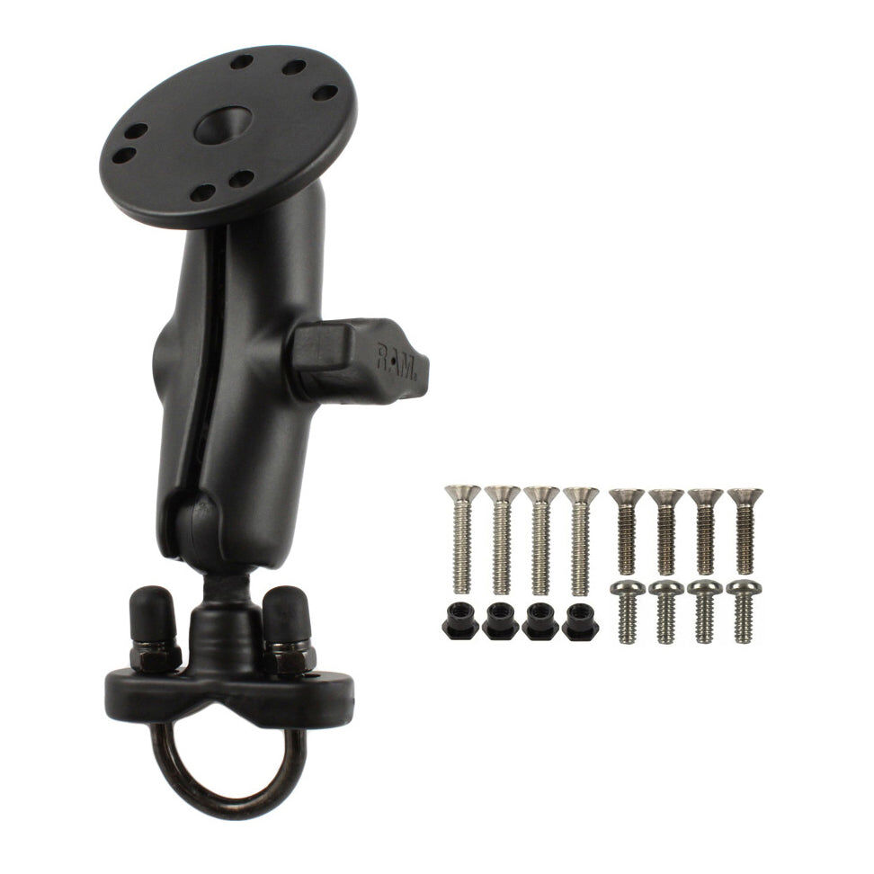 RAM Mounts Set Lenker/Rohre - B-Kugel (1 Zoll), Schraub-Klemme (Durchmesser 12,7-31,75 mm), mittlerer Verbindungsarm (ca. 90 mm), AMPS Lochraster