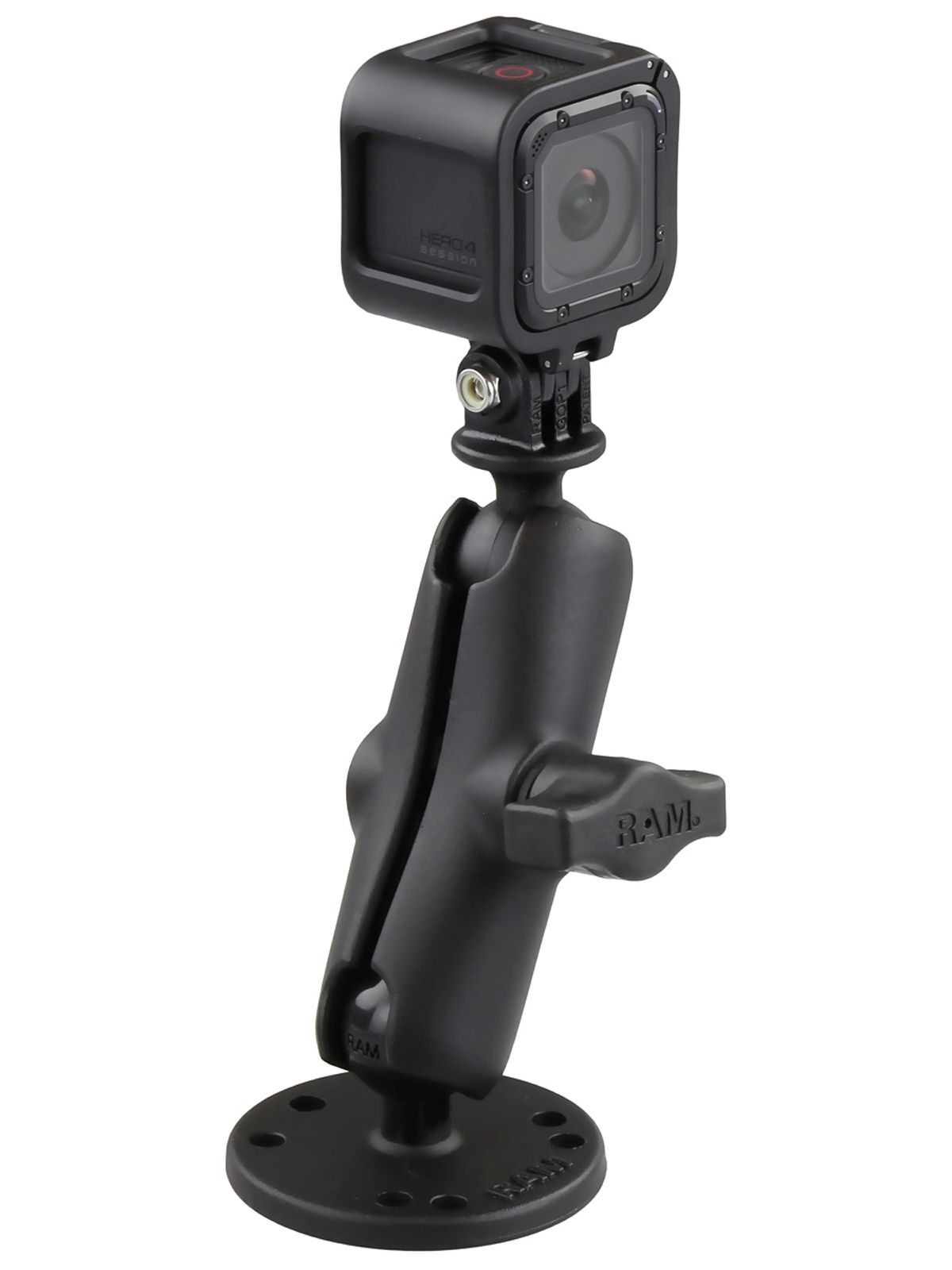 RAM Mounts GoPro Aufbau-Kamerahalterung - mit runder Basisplatte (AMPS), B-Kugel (1 Zoll), im Polybeutel