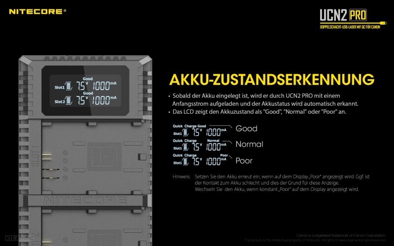 Nitecore UCN2 PRO - für Canon Cameras