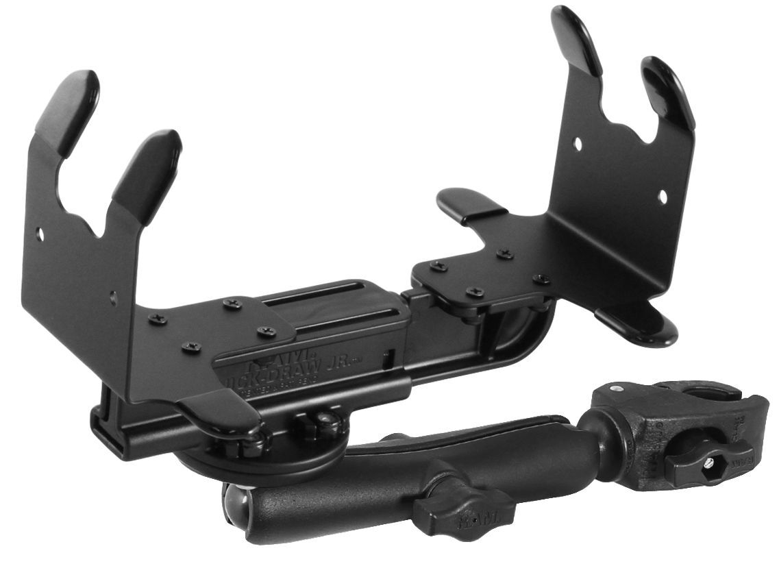RAM Mounts Tough-Claw Druckerhalterung (kleine Drucker) - B-Kugel (1 Zoll), Tough-Claw klein (Durchmesser 15,9-29,0 mm), langer Verbindungsarm (ca. 150 mm)