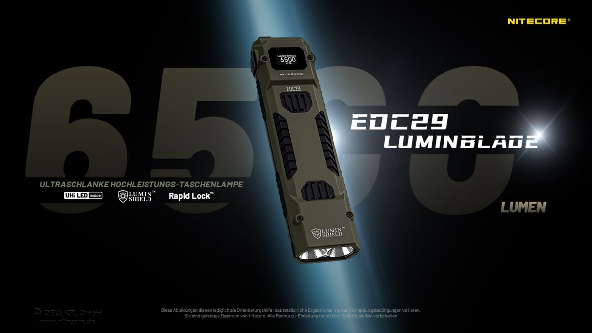 Nitecore EDC29 LUMINBLADE - 6500 Lumen, oliv - SONDEREDITION