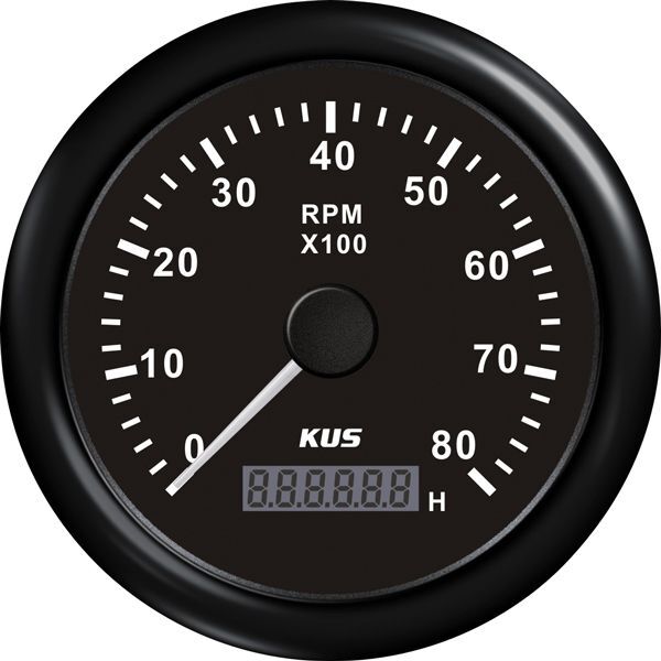 KUS Drehzahlmesser mit Betriebsstundenzähler f.Benzinmotoren 0-8000U/min 1-10p 12/24V D=85mm KUS Drehzahlmesser mit Betriebsstundenzähler f.Benzinmotoren 0-8000U/min 1-10p 12/24V D=85mm