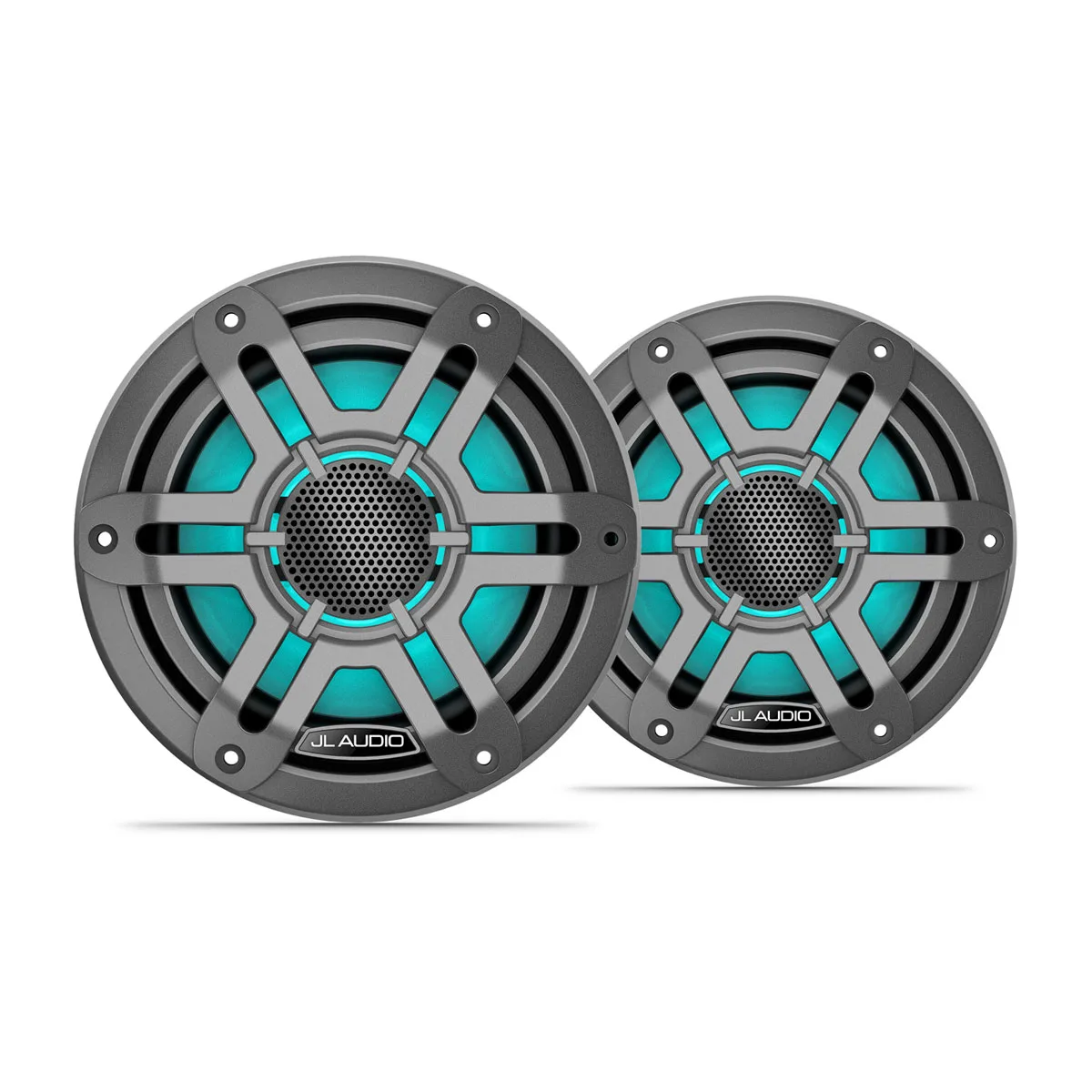 JL Audio M200 Marinelautsprecher 6,5 Zoll mit LED RGB Beleuchtung grauer Sportgrill