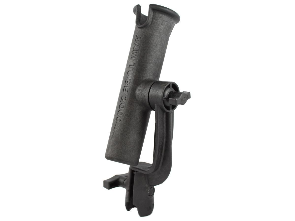 RAM Mounts Tube 2000 Flöten-Halterung für Angelruten mit C-Kugel Aufnahme (1,5 Zoll) - Ratchet-System, im Polybeutel
