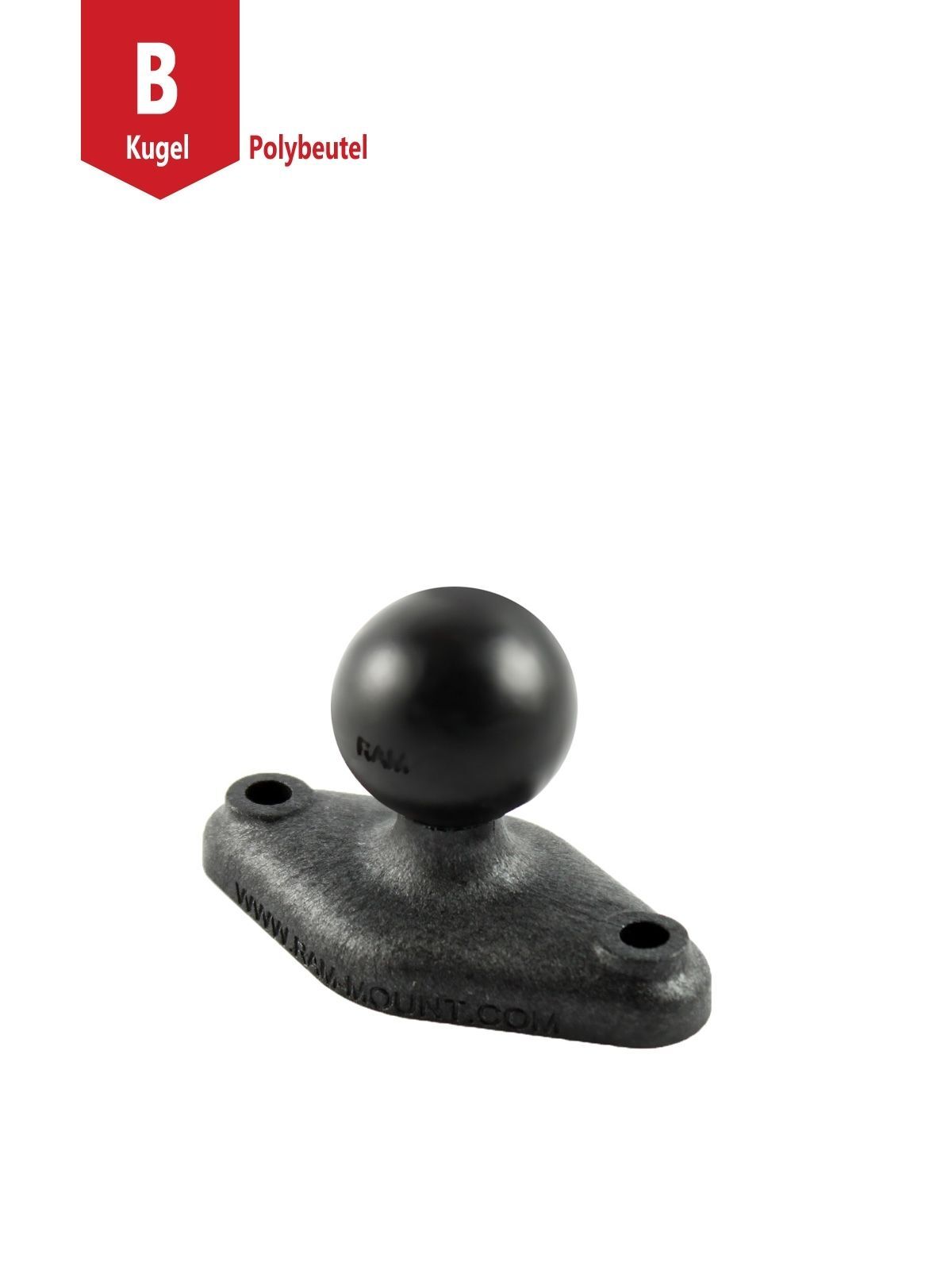 RAM Mounts Verbundstoff-Basisplatte (Diamond/Trapez) - B-Kugel (1 Zoll), im Polybeutel