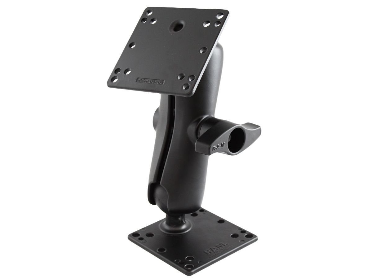 RAM Mounts Aufbau-Set - 2x VESA-Platte (75x75 u. 100x100 mm Lochraster), mittlerer Verbindungsarm, D-Kugel (2,25 Zoll), im Polybeutel