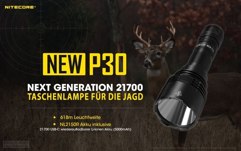 Nitecore NEW P30 inkl. NL2150R