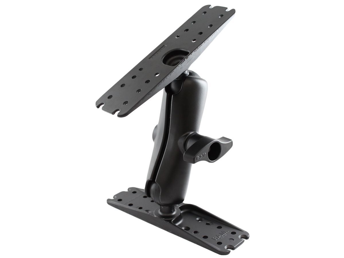 RAM Mounts Aufbau-Set - 2x Adapterplatte (279 x 76 mm), mittlerer Verbindungsarm, D-Kugel (2,25 Zoll), im Polybeutel