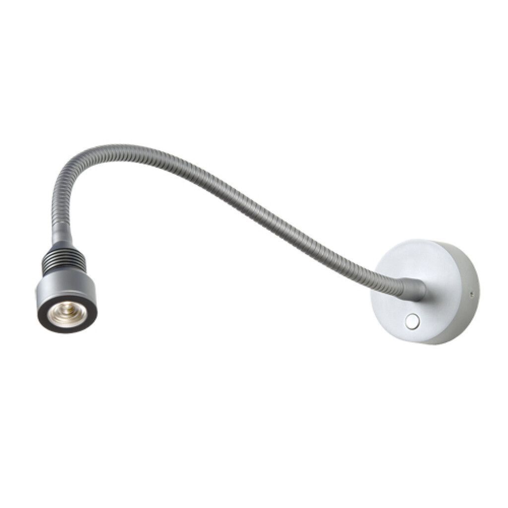 LED-Flexleuchte 01, 500mm, chrom-matt, max. 2,7 W, 10-30V DC, warmweiß, 25°, mit Dimmer