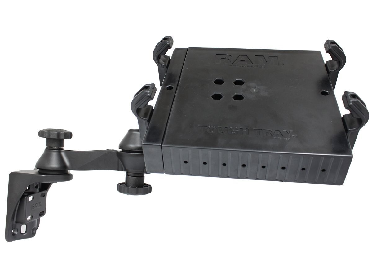 RAM Mounts Doppel-Schwenkarm mit Laptop-/Drucker-Halteschale - Vertikal-Basis, Halteschale, im Polybeutel